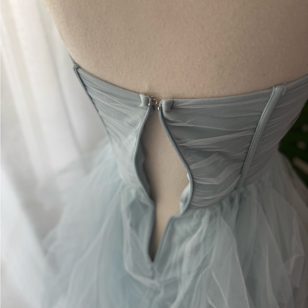 Lindsey Bustier Windsor Ruffle Tulle Ball‎ gown Prom Elegant Strapless Dress - Picture 5 of 5